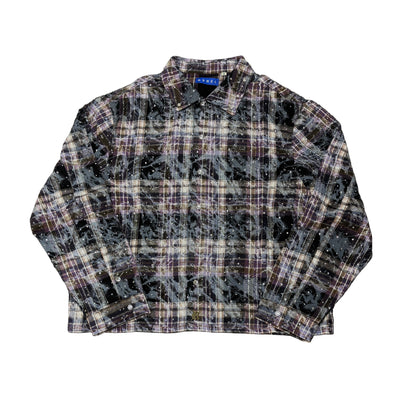 R3BEL Rhinestone Crop Paid Shirt