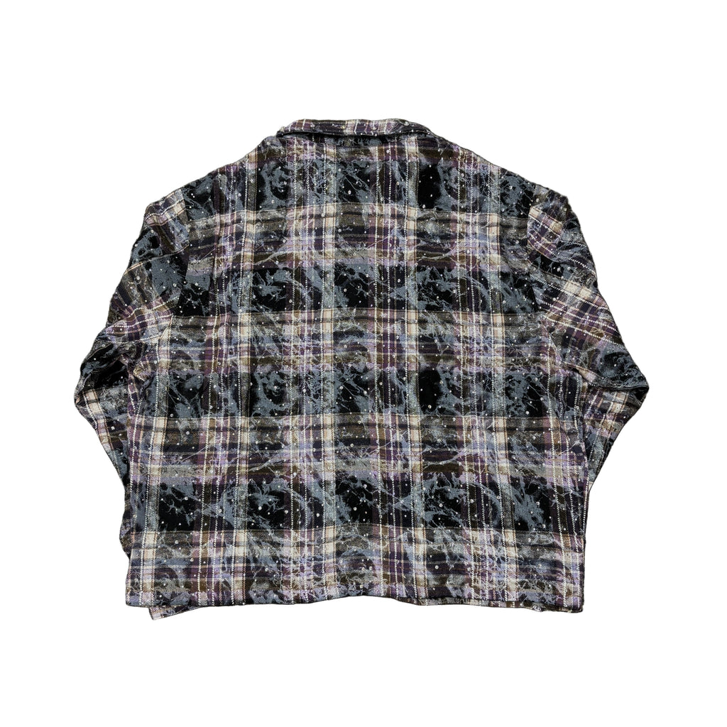 R3BEL Rhinestone Crop Paid Shirt