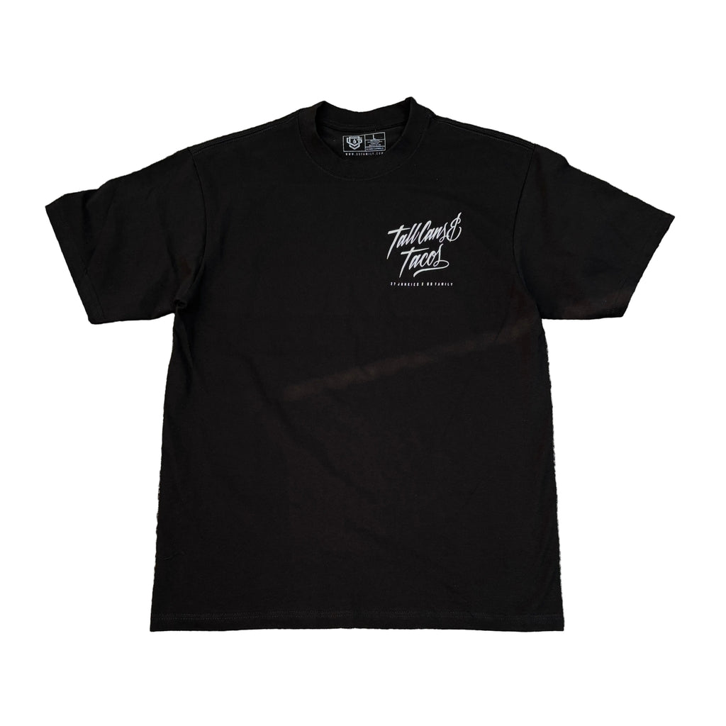 OG FAMILY Tall Cans & Tacos Graphic Print T-Shirt