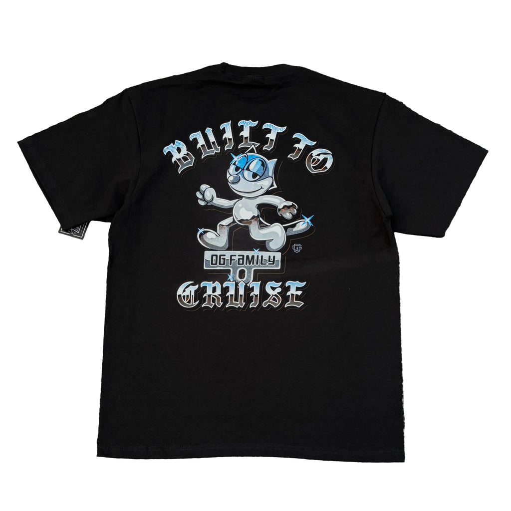 OG FAMILY Chrome Cat Graphic Print T-Shirt