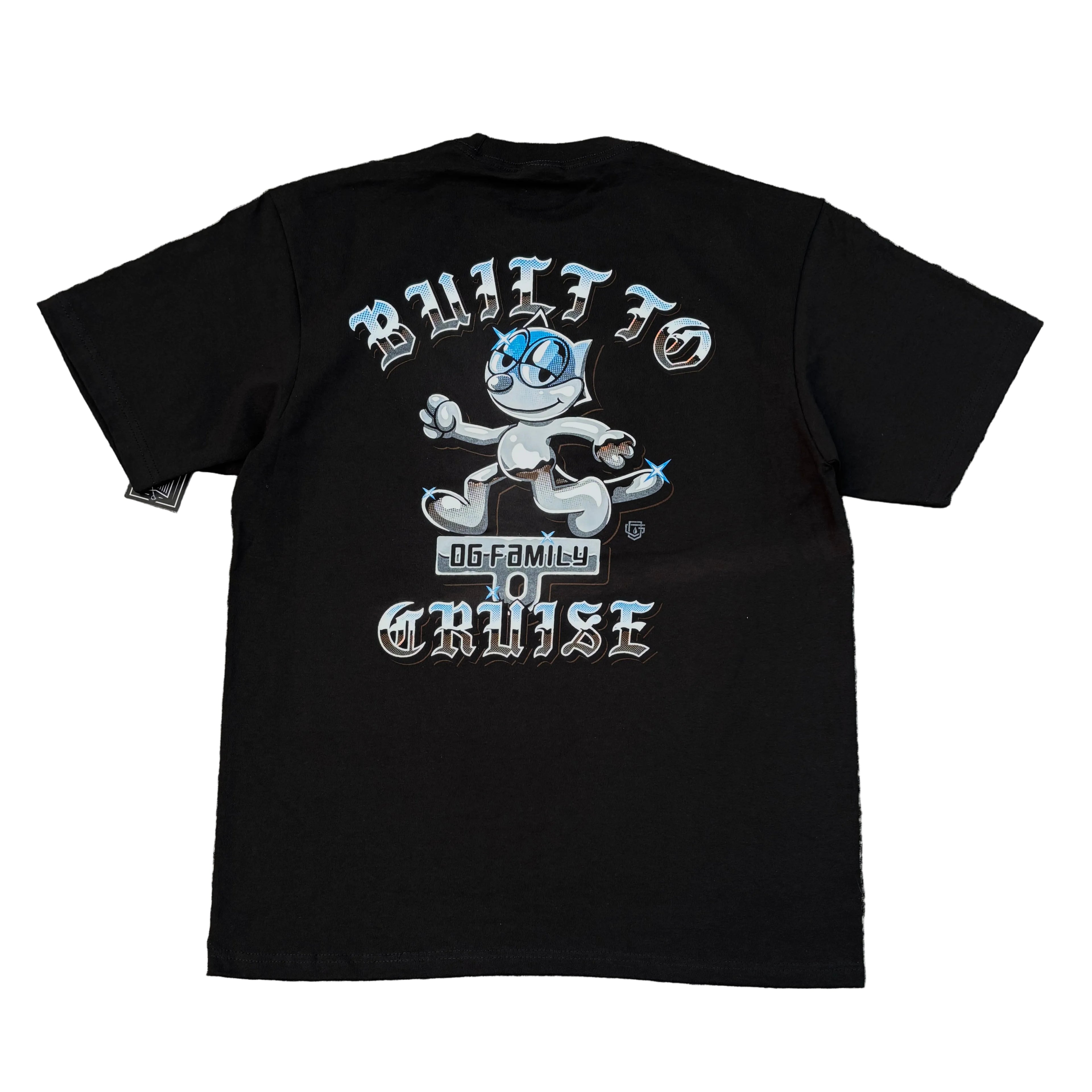 OG FAMILY Chrome Cat Graphic Print T-Shirt