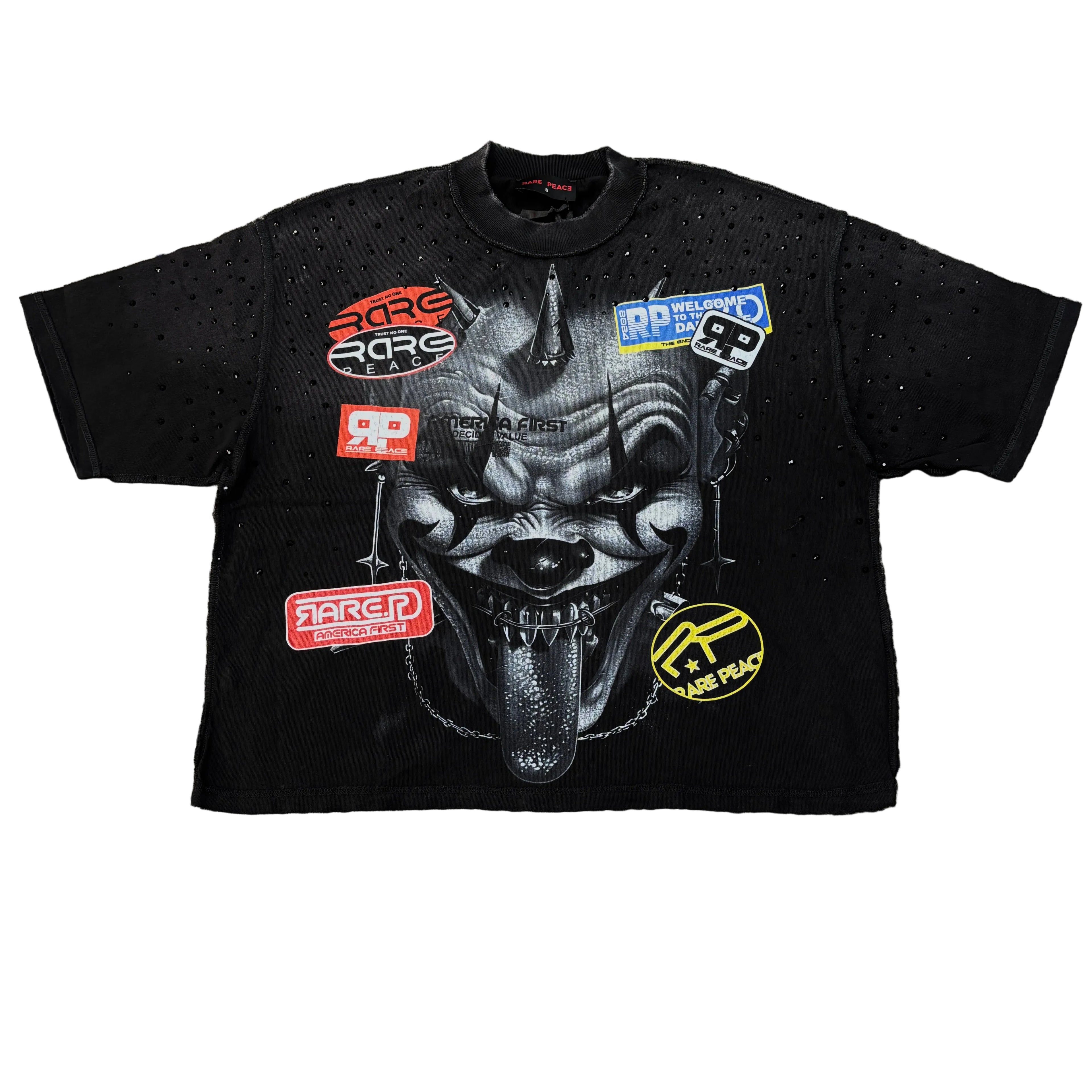 RARE PEACE Bad Clown Graphic Oversize Tee