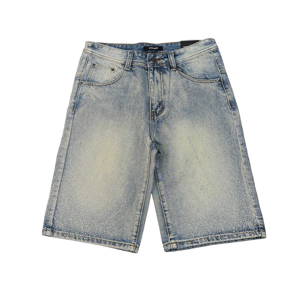 KINDRED Washed Rhinestone Jean Shorts