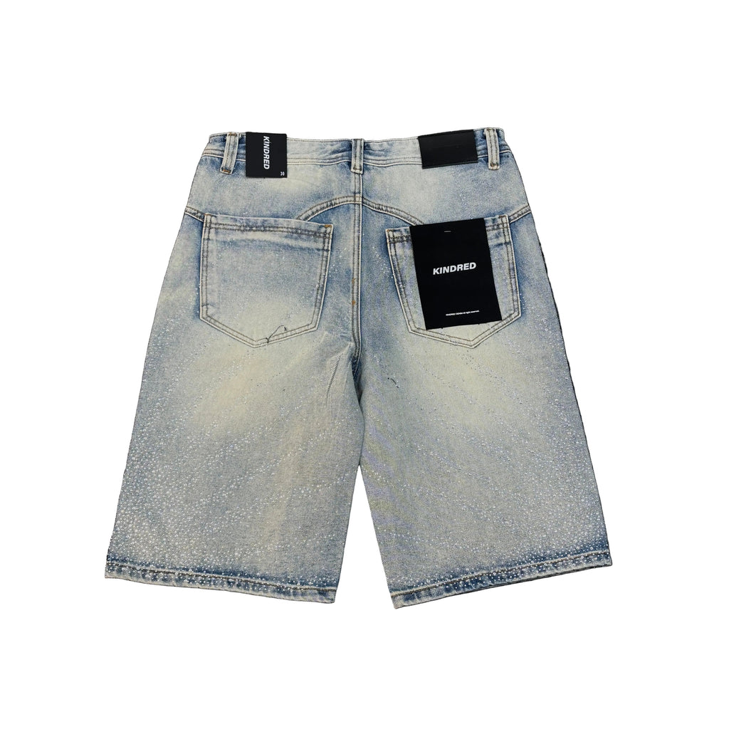 KINDRED Washed Rhinestone Jean Shorts