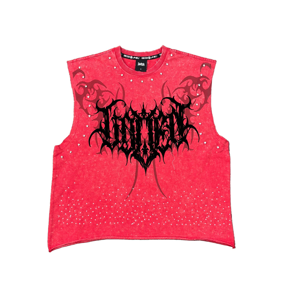 SWITCH Spiked Tribal Graphic Muscle Cropped Tee