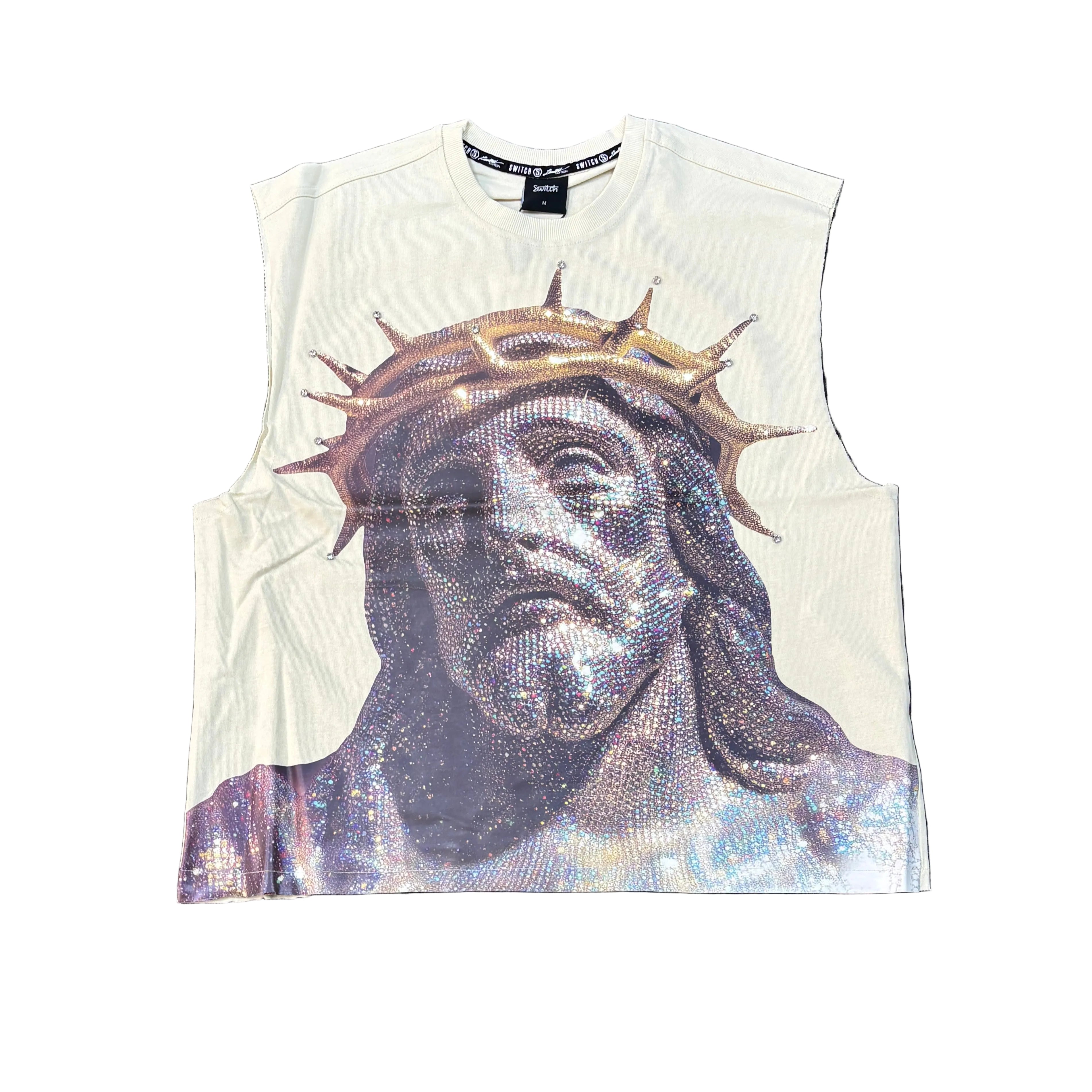SWITCH Pray For The Real One Graphic Muscle Cropped Tee