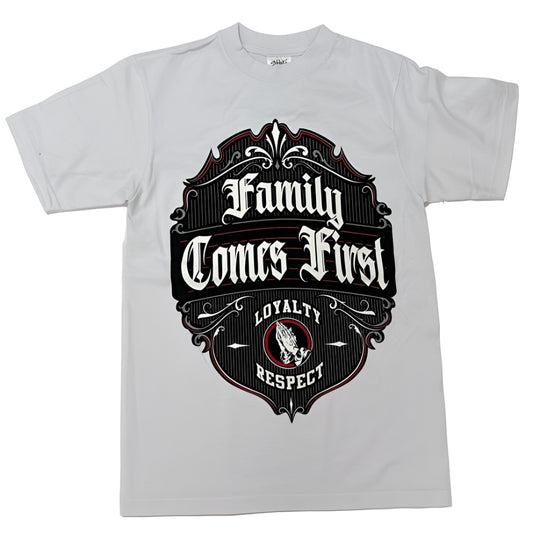 BILLIONAIRE Family First Graphic T-Shirt - White