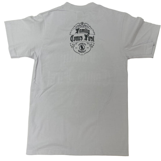 BILLIONAIRE Family First Graphic T-Shirt - White