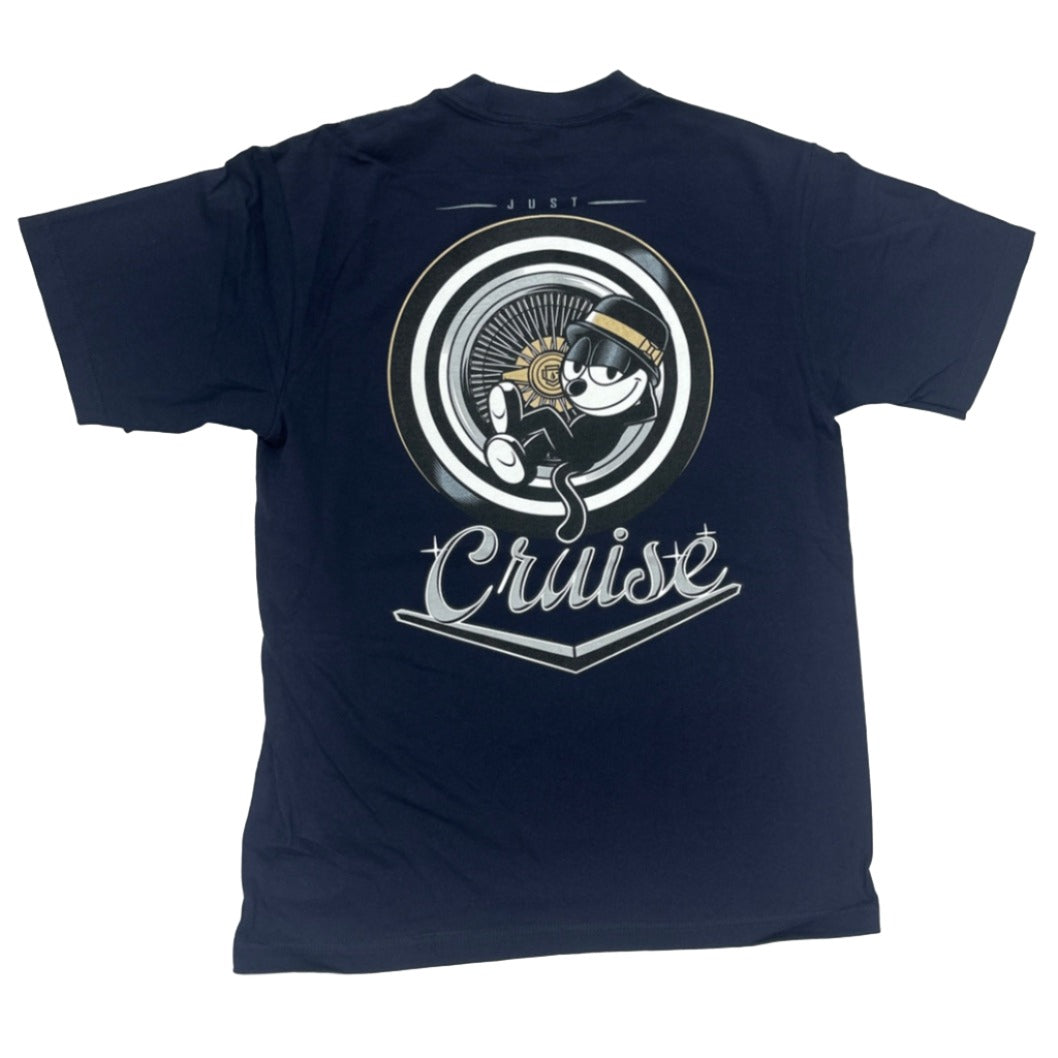 OG FAMILY JUST CRUISE Graphic Print T-Shirt - NAVY