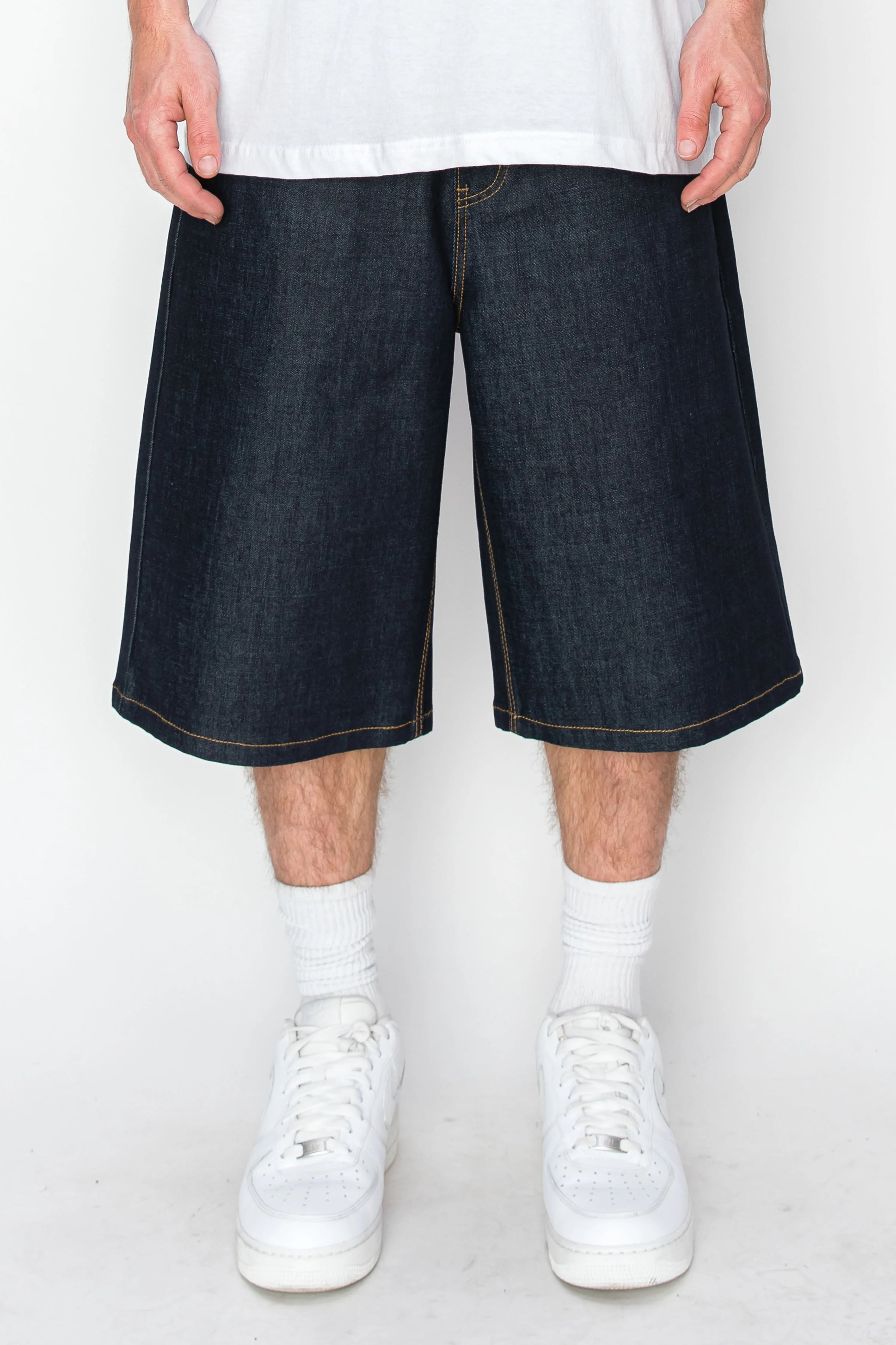 VICTORIOUS Baggy Fit Raw Denim Jorts
