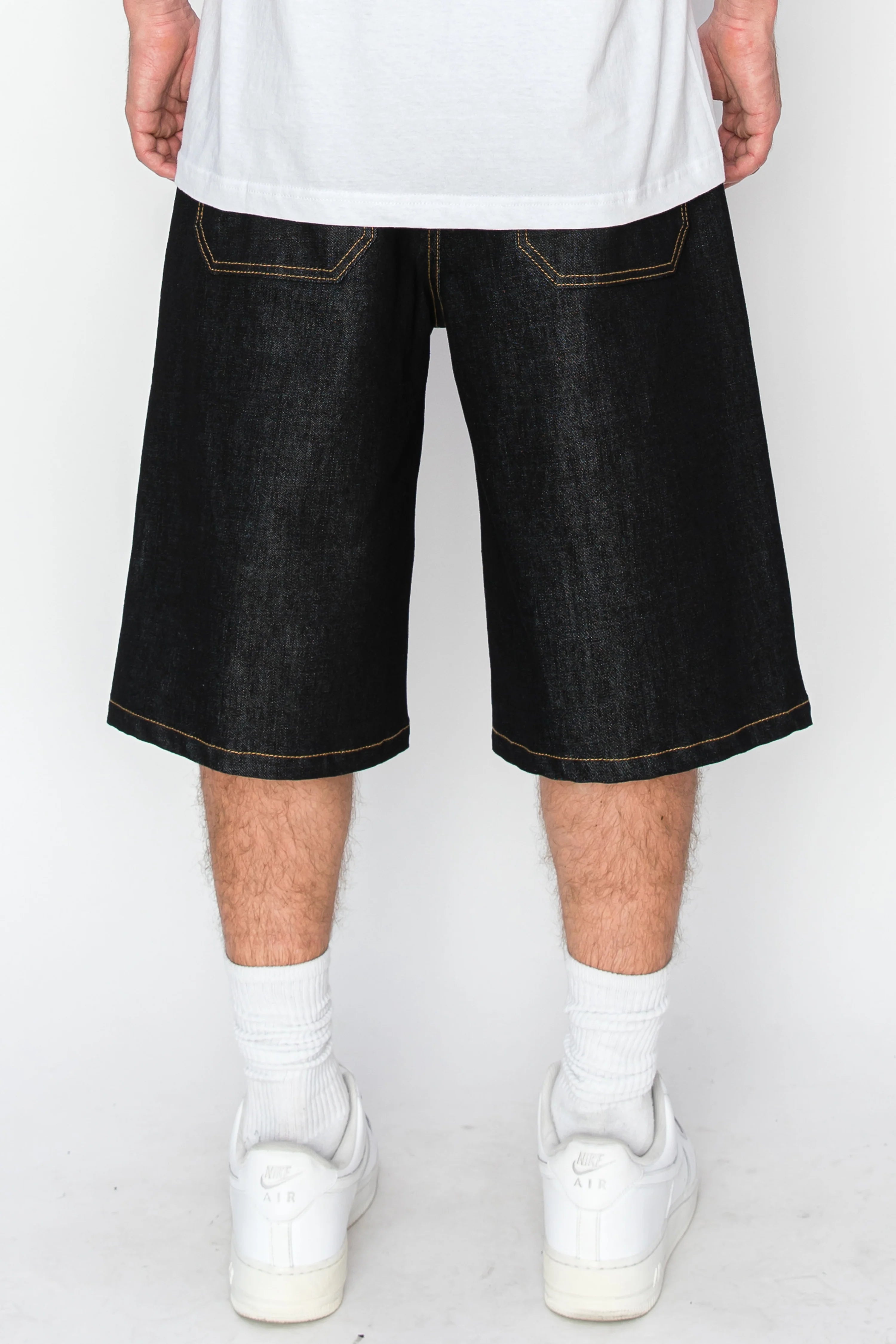 VICTORIOUS Baggy Fit Raw Denim Jorts