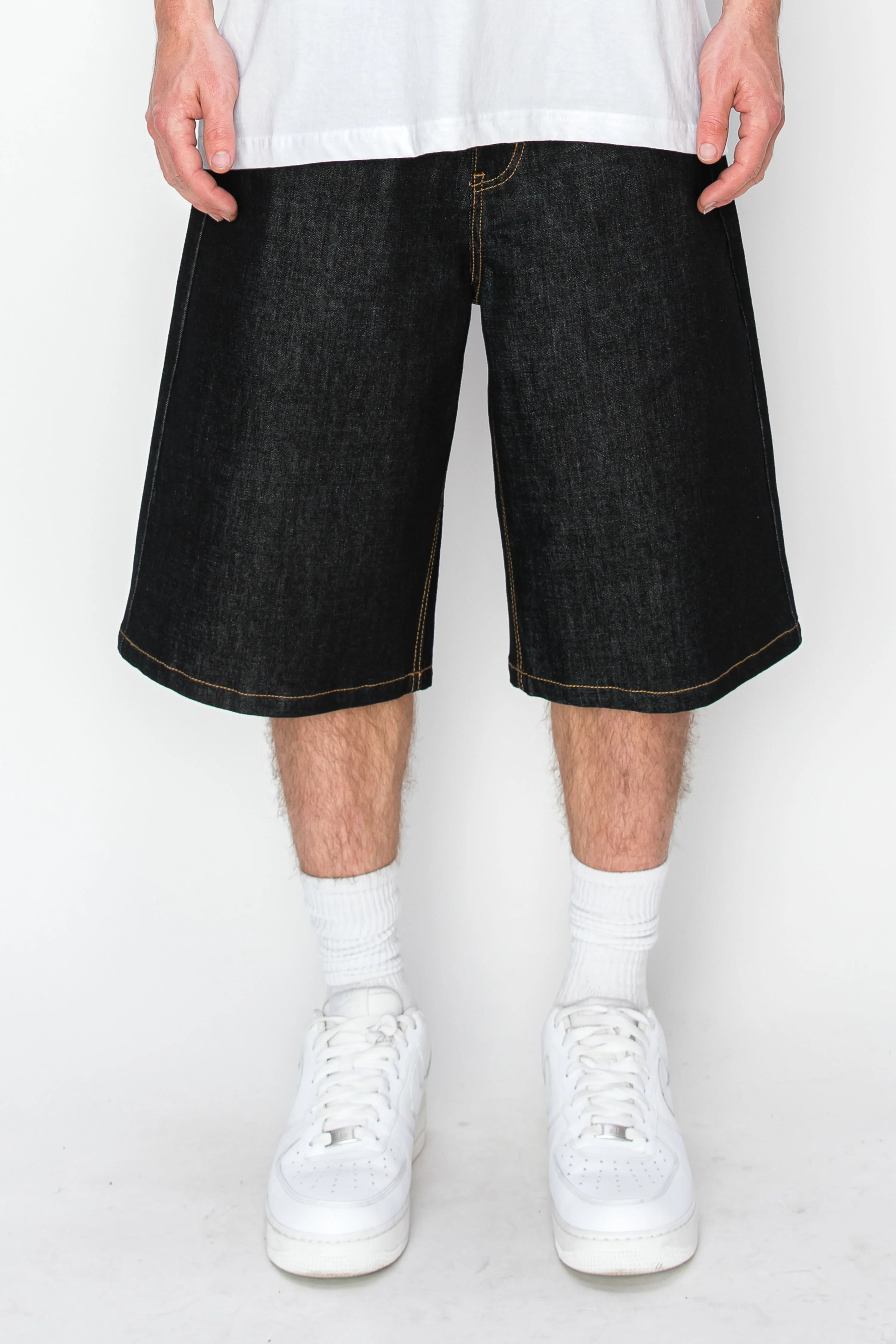 VICTORIOUS Baggy Fit Raw Denim Jorts