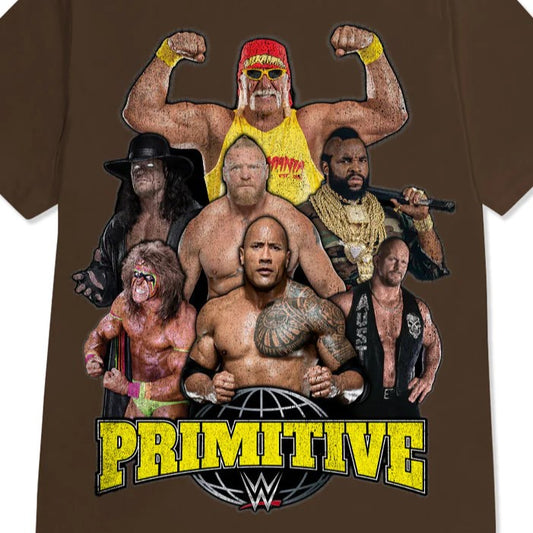 PRIMITIVE x WWE Mania Graphic Tee - Brown