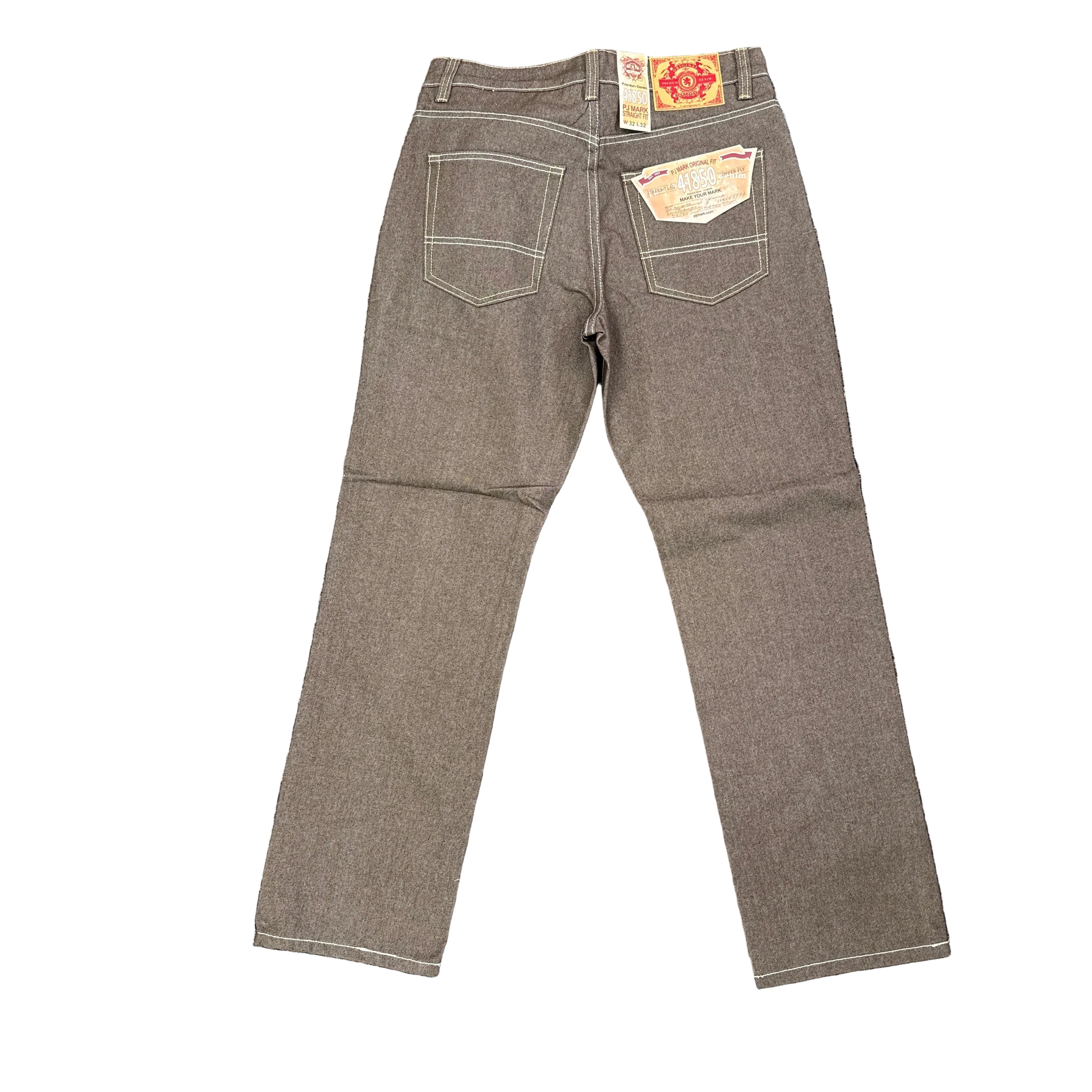Denim Straight Fit Jeans - BROWN