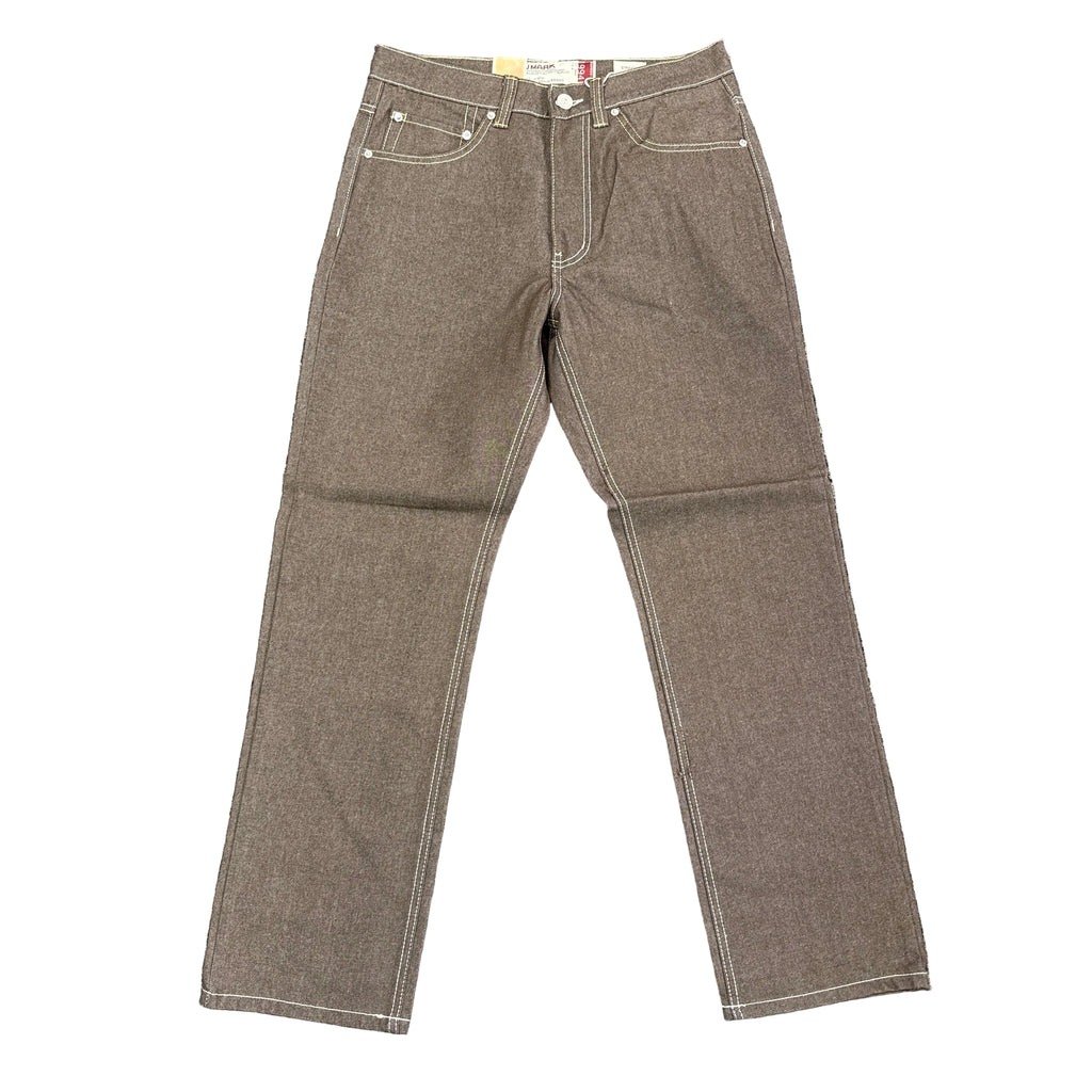 Denim Straight Fit Jeans - BROWN