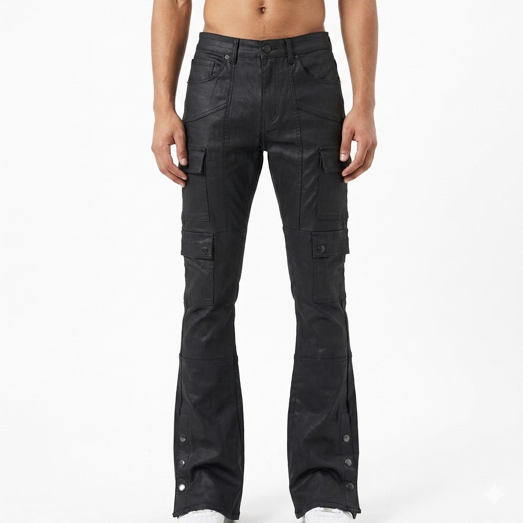 PJ MARK Leather Stack Fit Pants