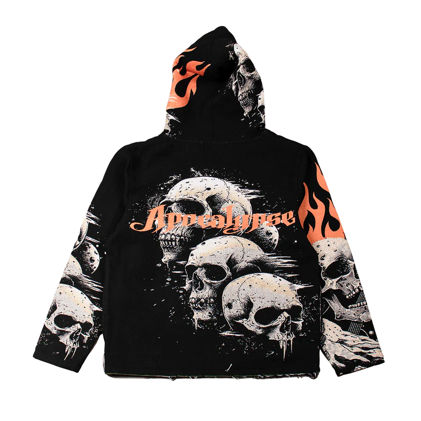 MAJESTIC Rock Life Tapestry Rhinestone Graphic Hoodie