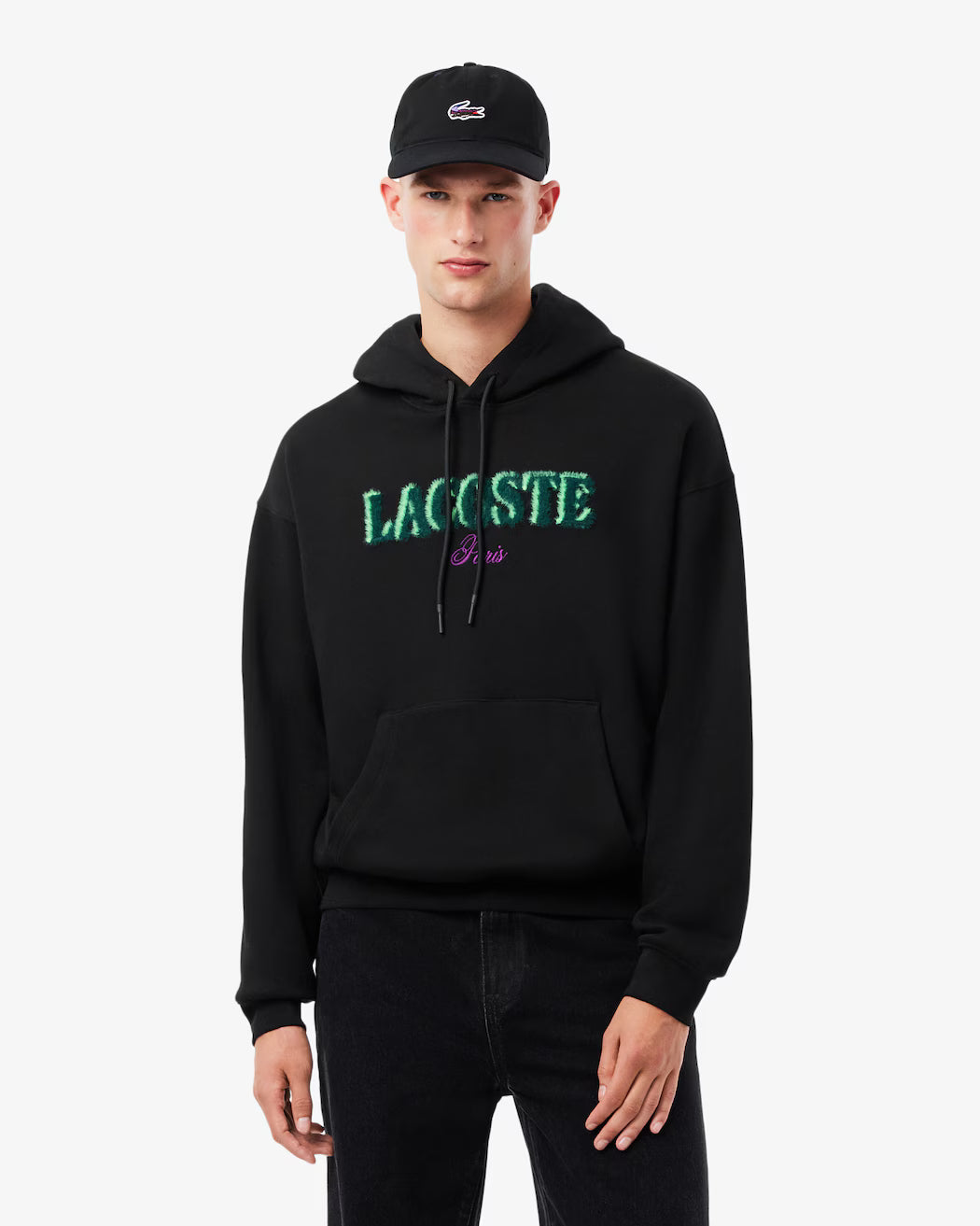 LACOSTE Men's Loose Fit Embroidered Hoodie