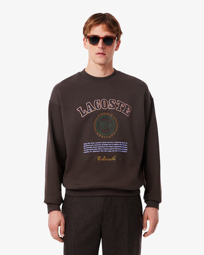 LACOSTE Men's Heritage Embroidery Fleece Sweatshirt