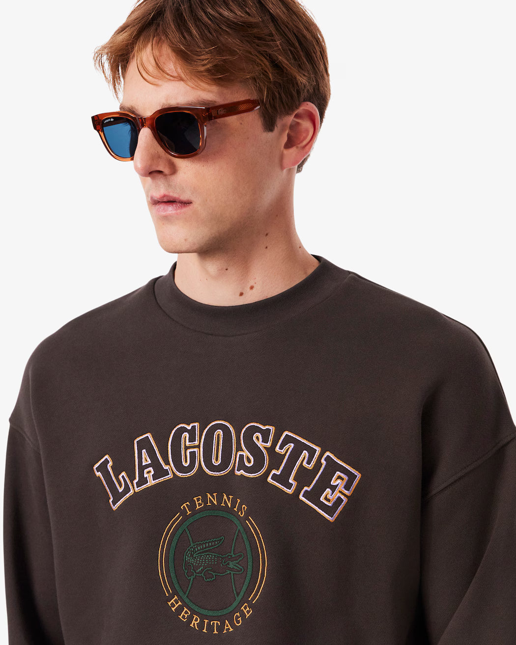 LACOSTE Men's Heritage Embroidery Fleece Sweatshirt
