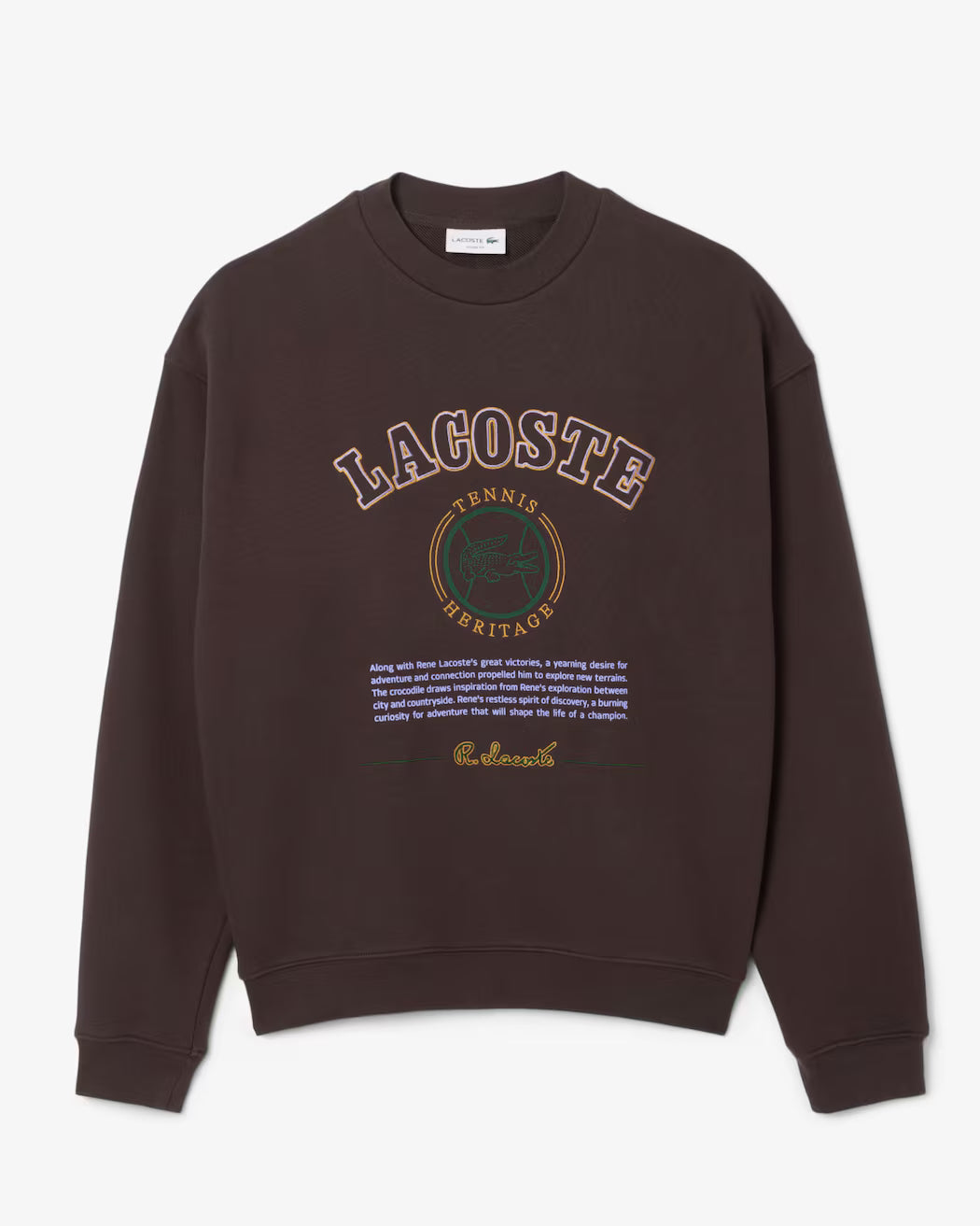 LACOSTE Men's Heritage Embroidery Fleece Sweatshirt