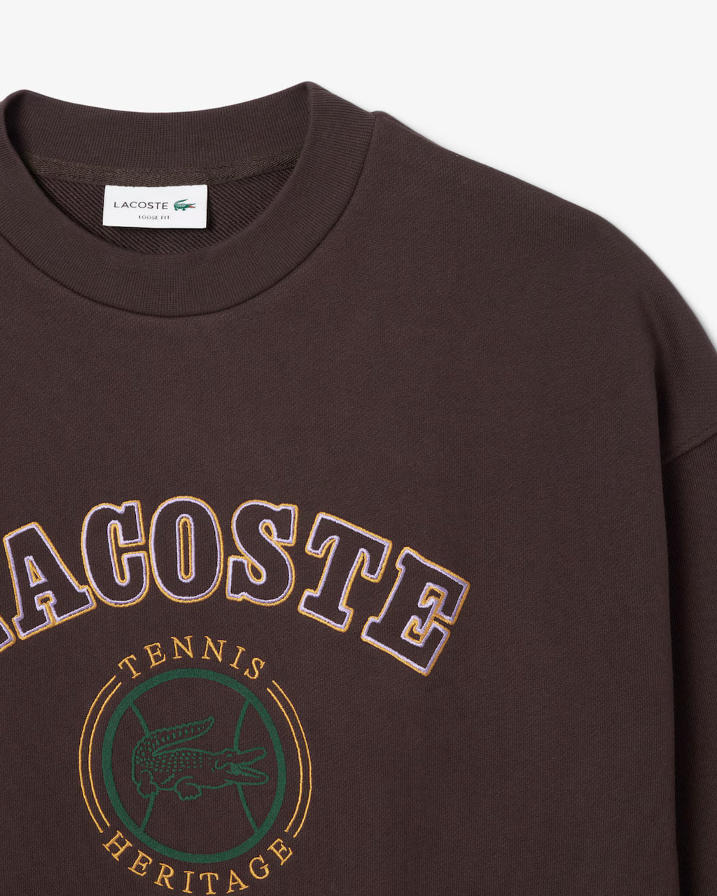 LACOSTE Men's Heritage Embroidery Fleece Sweatshirt