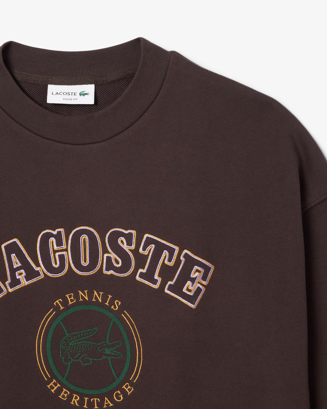 LACOSTE Men's Heritage Embroidery Fleece Sweatshirt