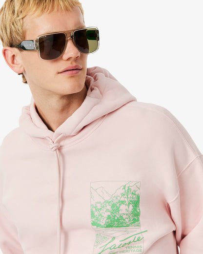 LACOSTE Men's Printed Fleece Hoodie