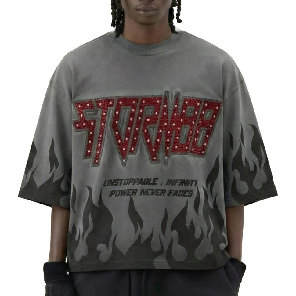 STORM88 Washed 100% Cotton S/N Jersey 3/4 Sleeve Tee