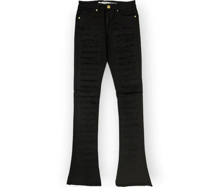 Argonaut Nations Men Stacked Blocked Distress Jeans