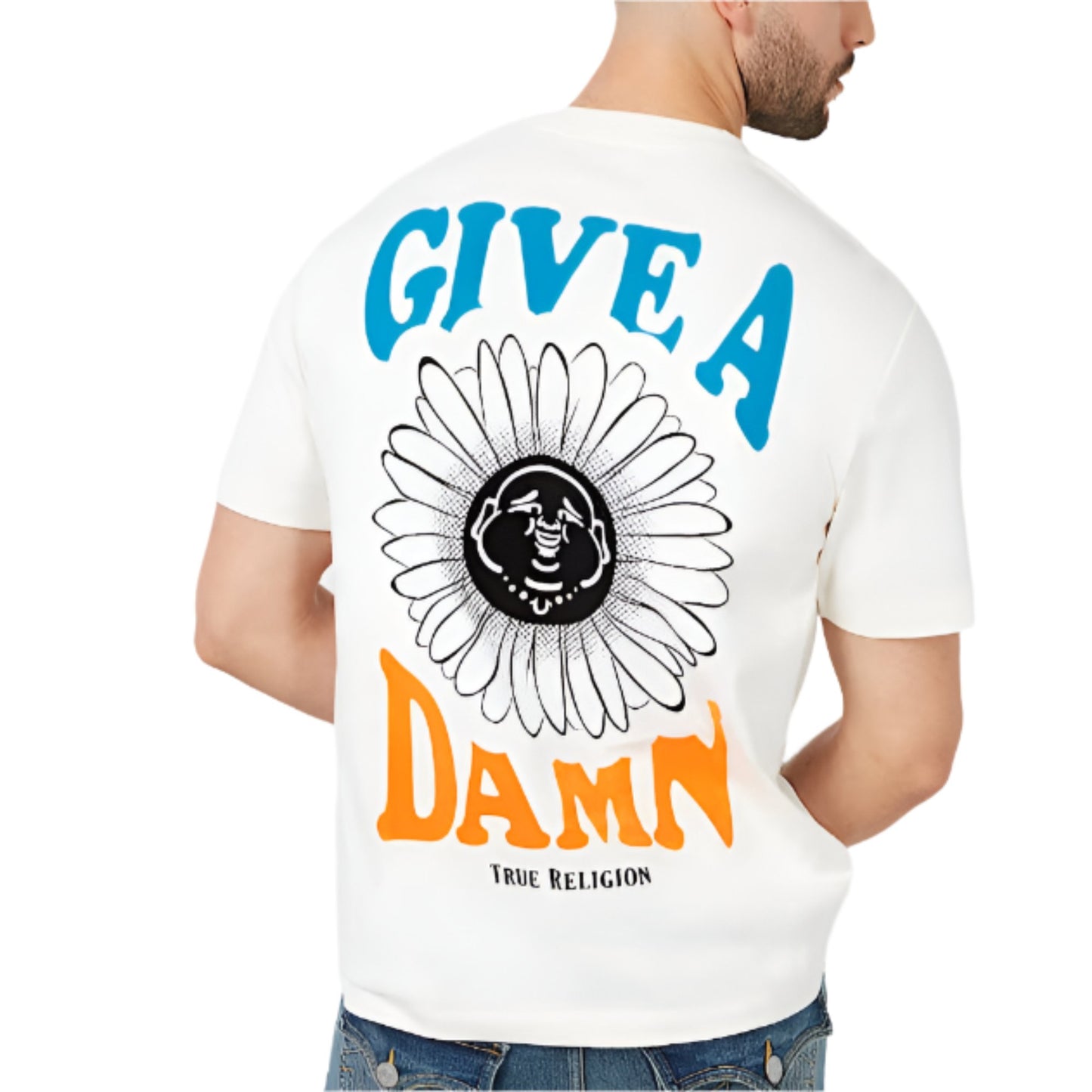 TRUE RELIGION Give A Damn Flocked Tee