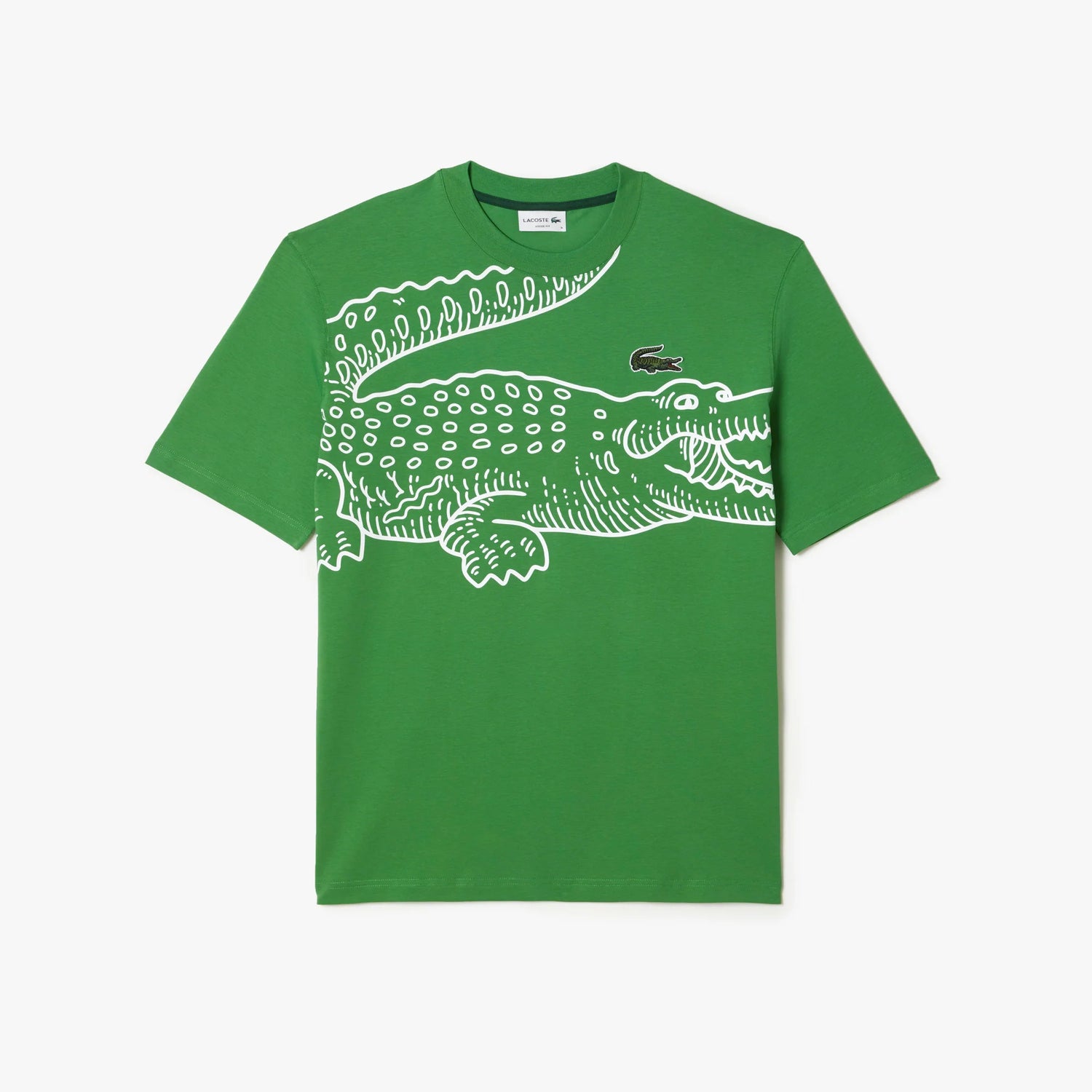At vise Gutter usund LACOSTE Men's Crew Neck Loose Fit Crocodile Print T-Shirt – K MOMO
