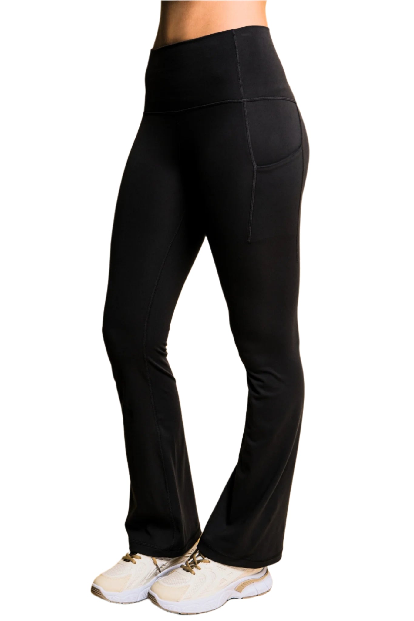 High- Waisted Flared Leggins With Side Pockets