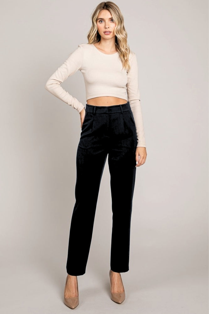 Twill Slim Fit Cropped Trousers