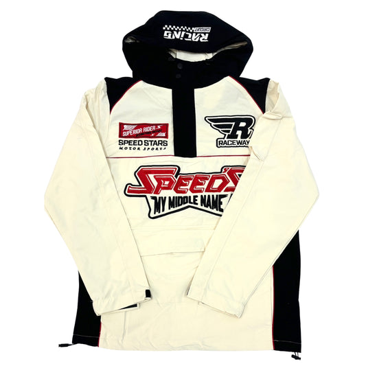 REBEL MINDS Speed Star Men Graphic Jacket - Cream