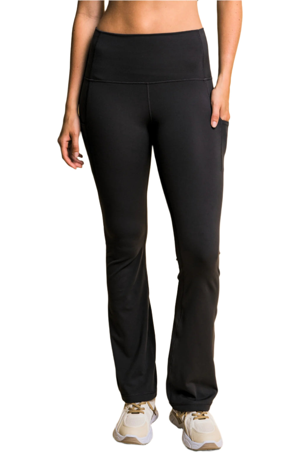 High- Waisted Flared Leggins With Side Pockets