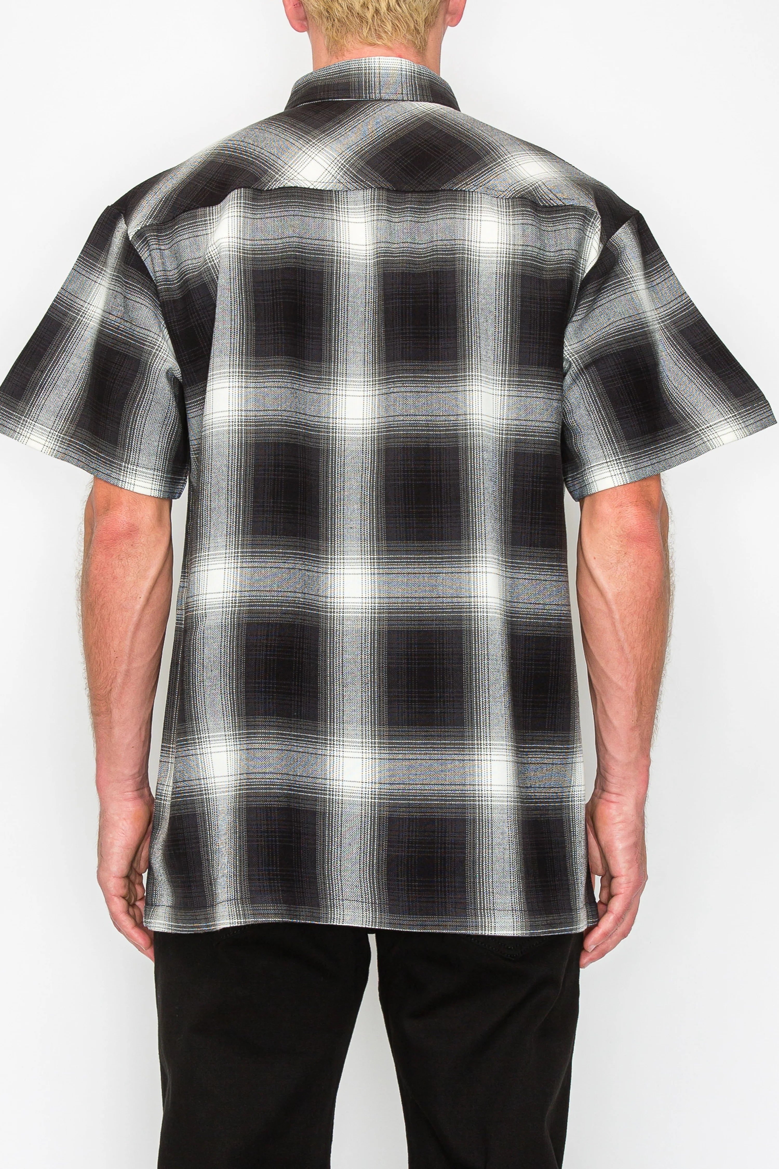 VICTORIOUS Woven Plaid Button Down S/S