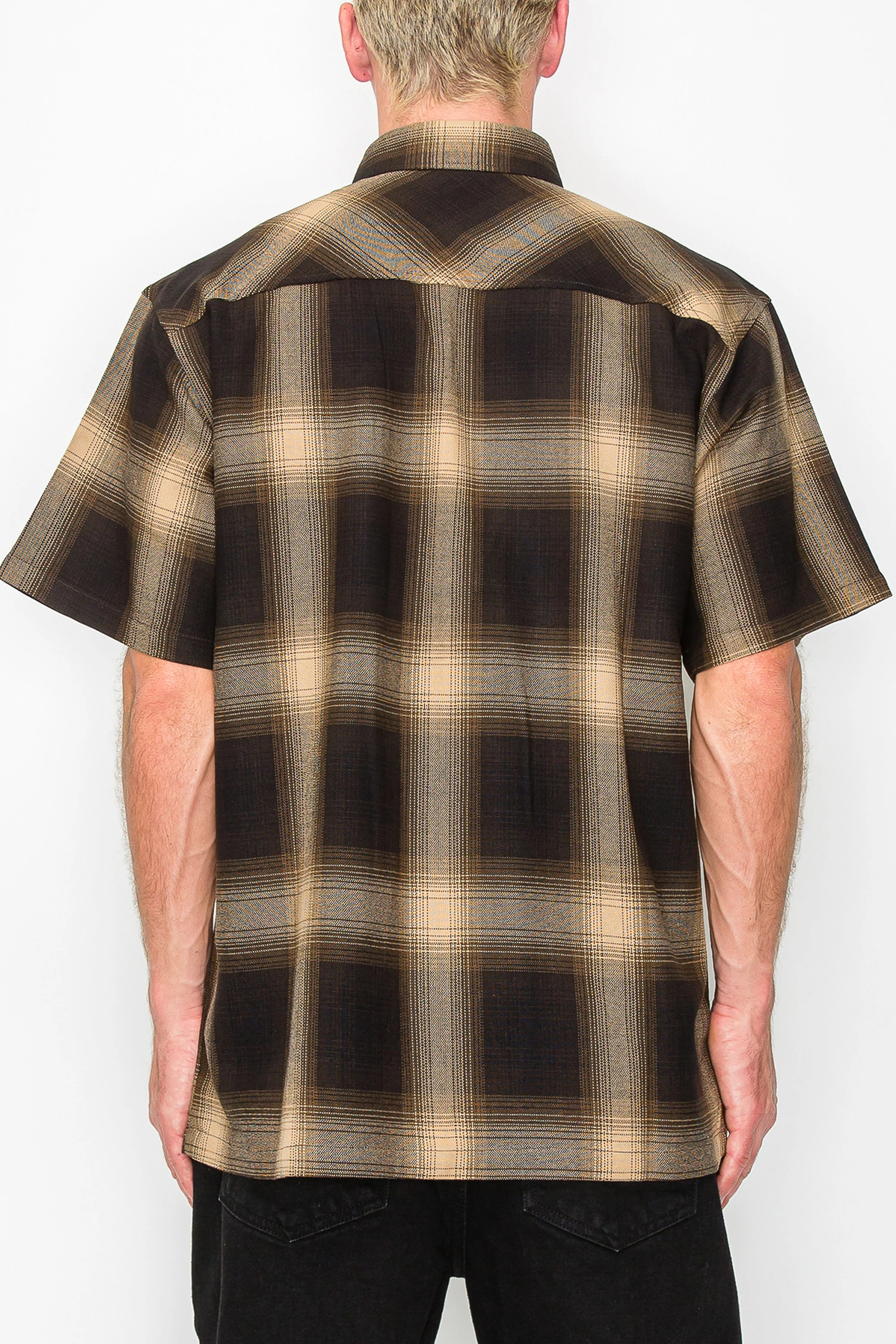 VICTORIOUS Woven Plaid Button Down S/S