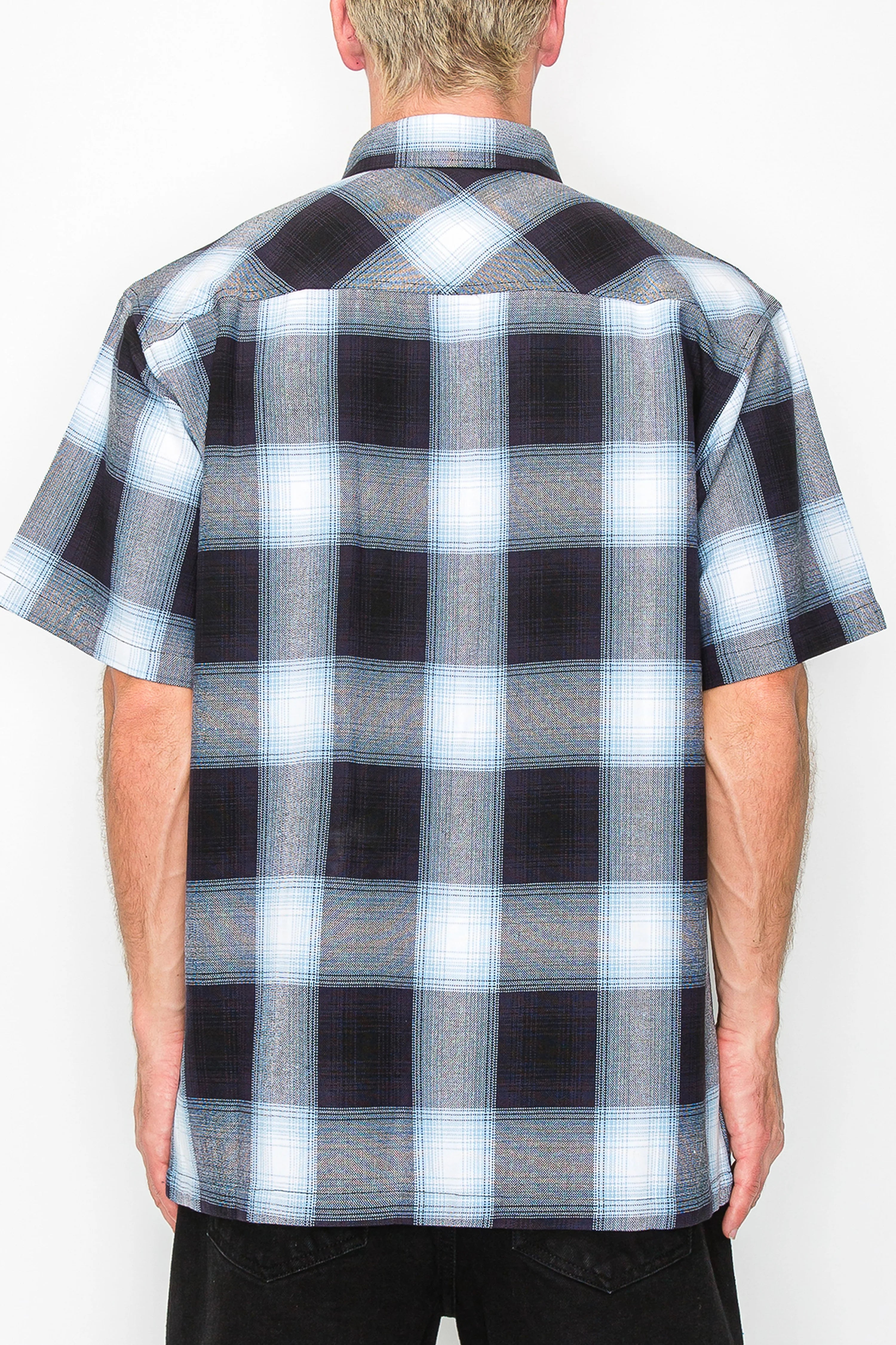VICTORIOUS Woven Plaid Button Down S/S