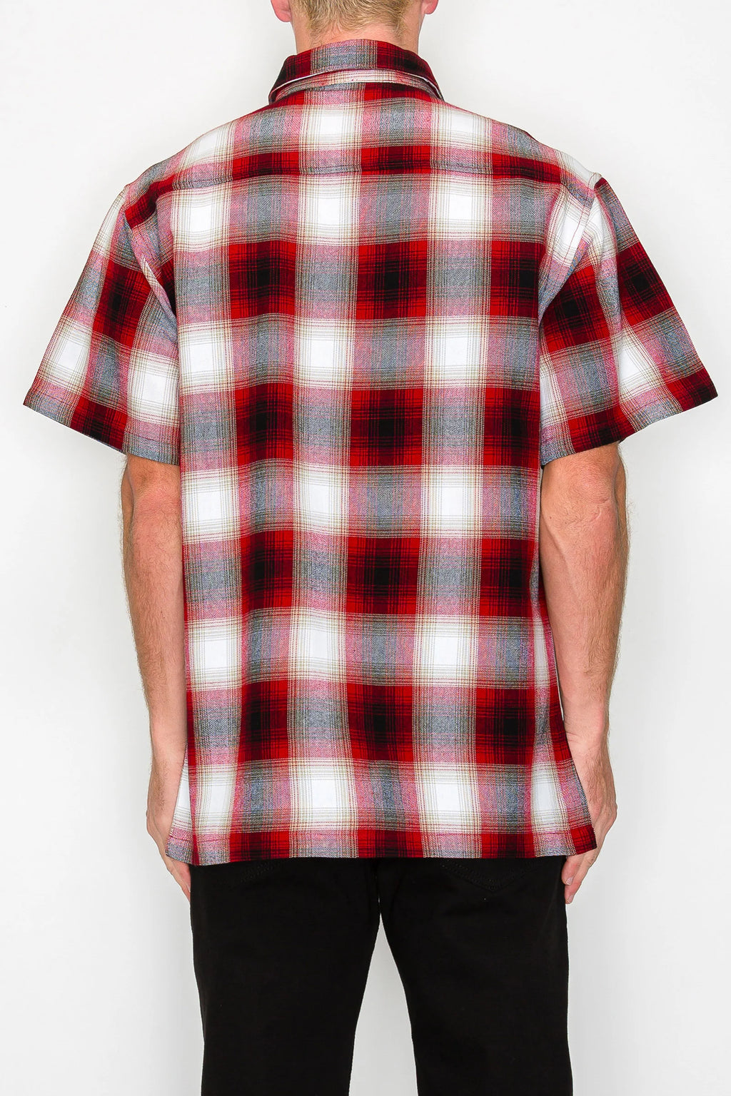 VICTORIOUS Woven Plaid Button Down S/S