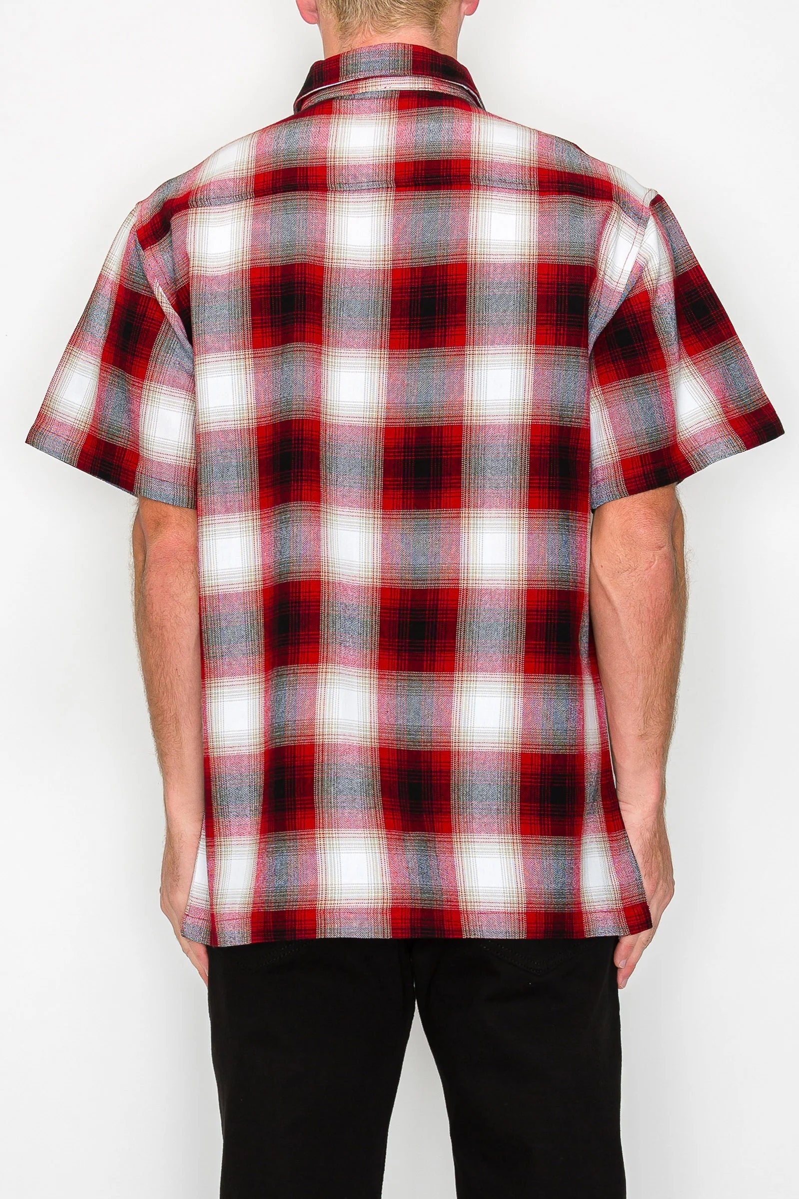 VICTORIOUS Woven Plaid Button Down S/S
