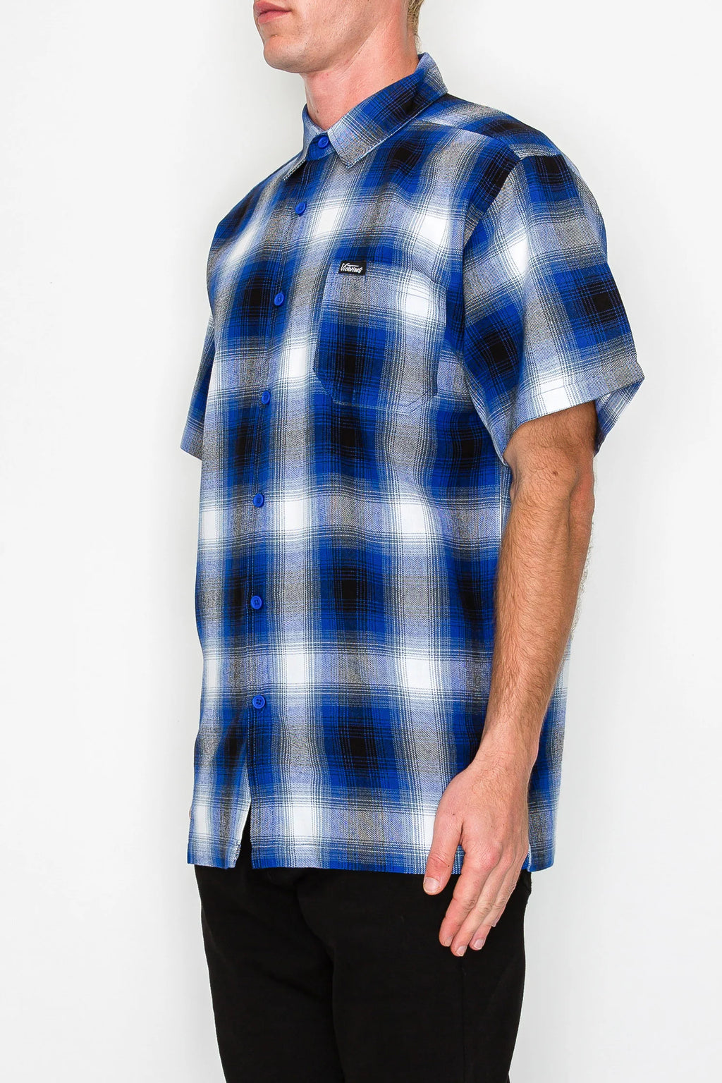 VICTORIOUS Woven Plaid Button Down S/S