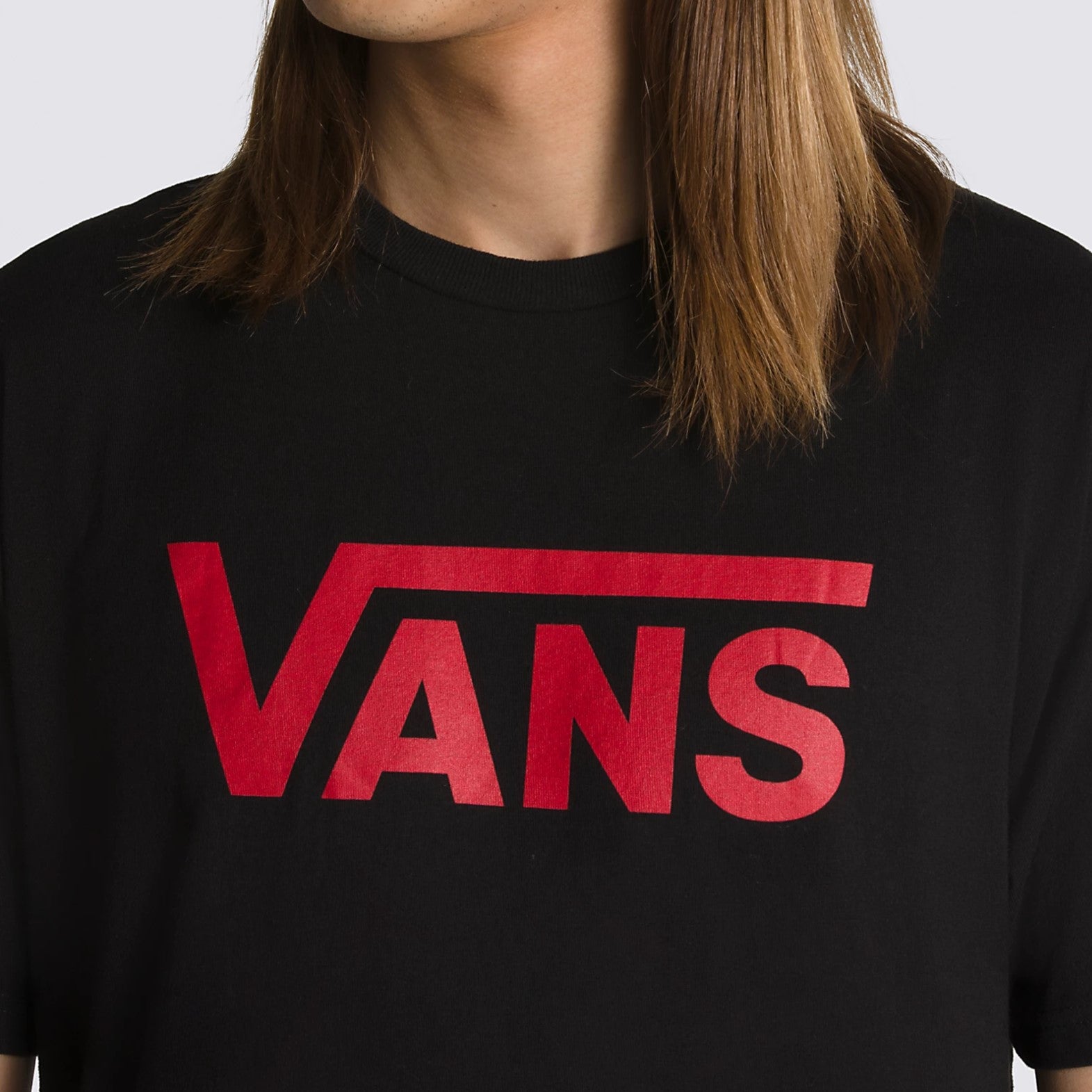 Vans red and shops black shirt