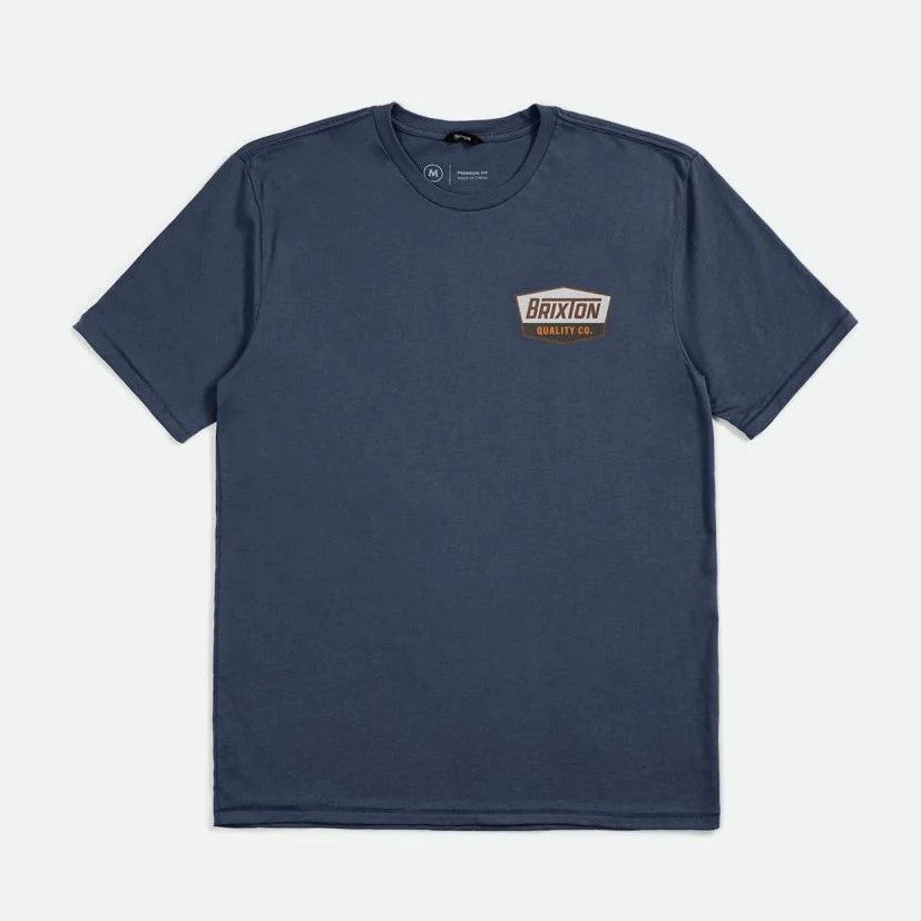 BRIXTON Regal S/S Standard Tee - Navy/Brown