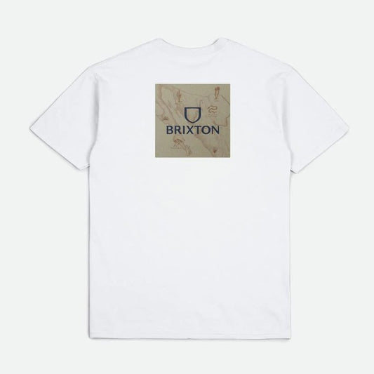 BRIXTON Alpha Square S/S Standard Tee - White/Navy