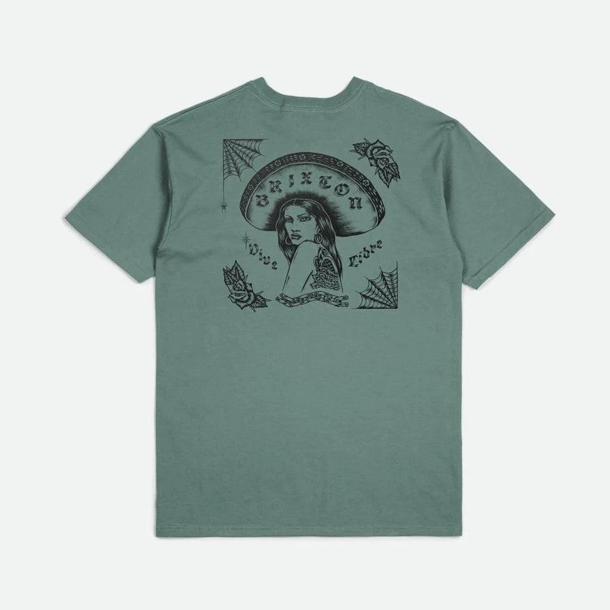 BRIXTON Vive Libre Standard T-shirt - Sage