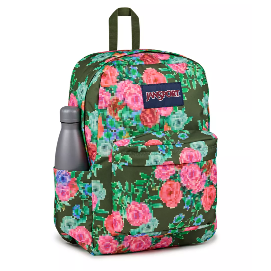 JanSport SuperBreak Backpack - Bit Bouquet Green