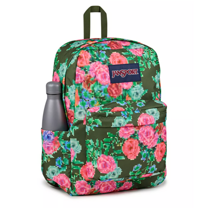 JanSport SuperBreak Backpack - Bit Bouquet Green