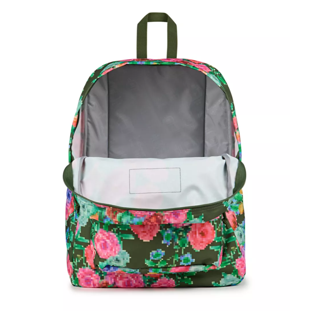 JanSport SuperBreak Backpack - Bit Bouquet Green