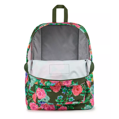 JanSport SuperBreak Backpack - Bit Bouquet Green